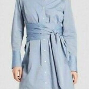 "Who What Wear" Blue Button-Up Dress